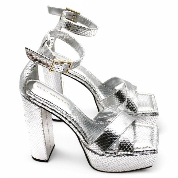 Good American Womens Ankle Strap Open Toe Platform Sandals - Picture 6 of 8